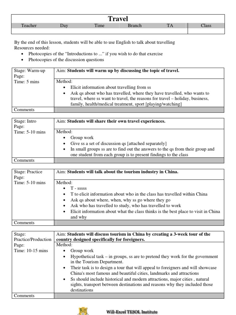 Travel Discussion and Planning Activities | PDF | France | United Kingdom