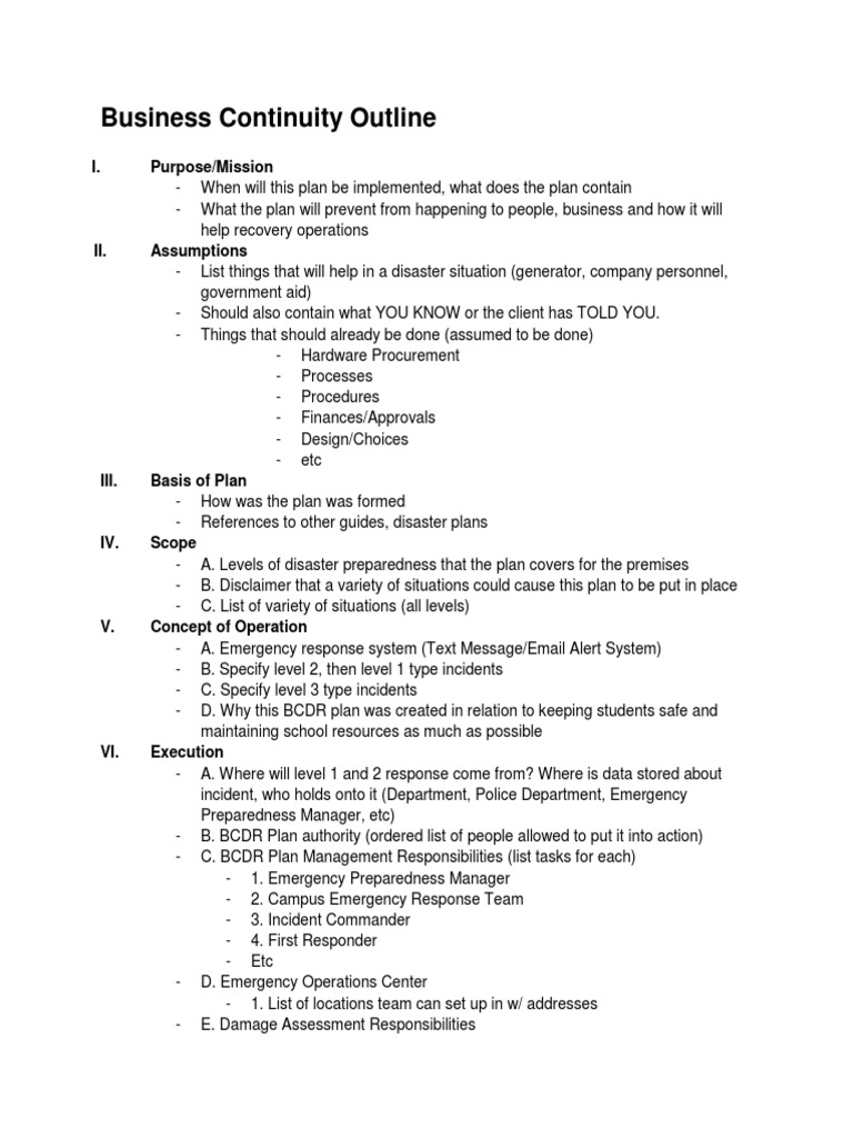 Business Continuity and Disaster Recovery Plan | PDF | Emergency ...