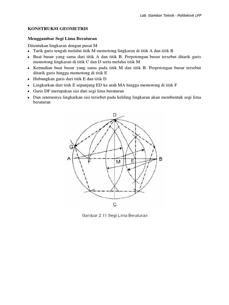 Menggambar Segi Lima Beraturan | PDF