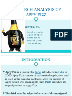 Research Analysis of Appy Fizz: Presented by