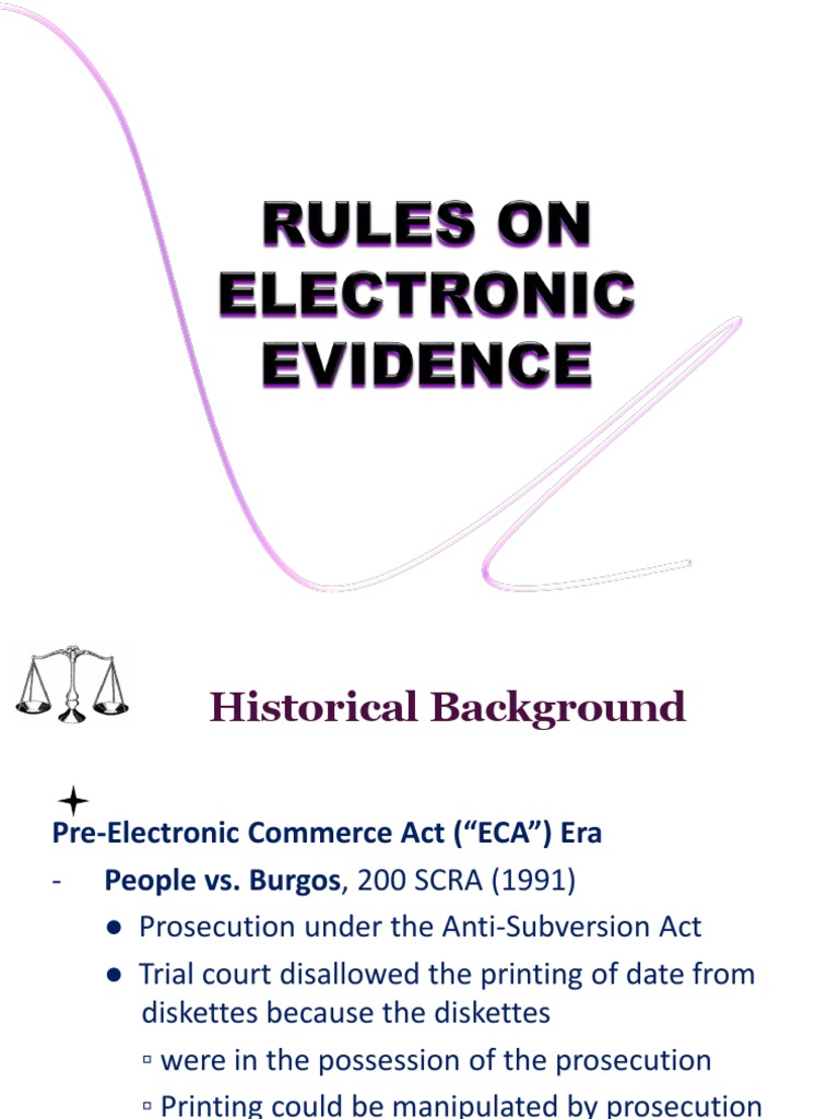 Print Rules on Evidence Evidence (Law) Authentication