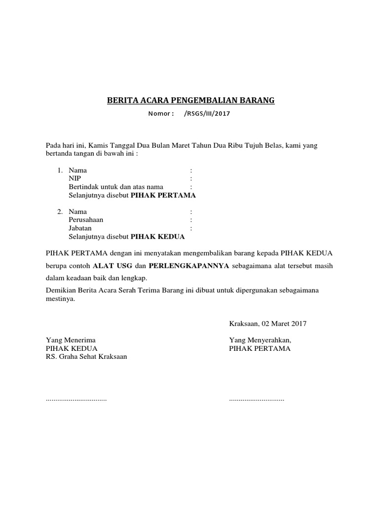 Contoh Surat Berita Acara Informasi Seputar Dunia Militer