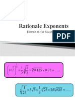 Rationale Exponents: Exercises For Students Grade X