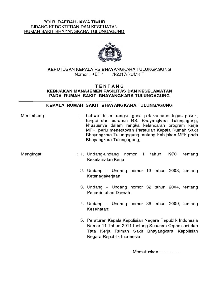 Kop Surat Rumah Sakit Bhayangkara Tulungagung Contoh Kop Surat