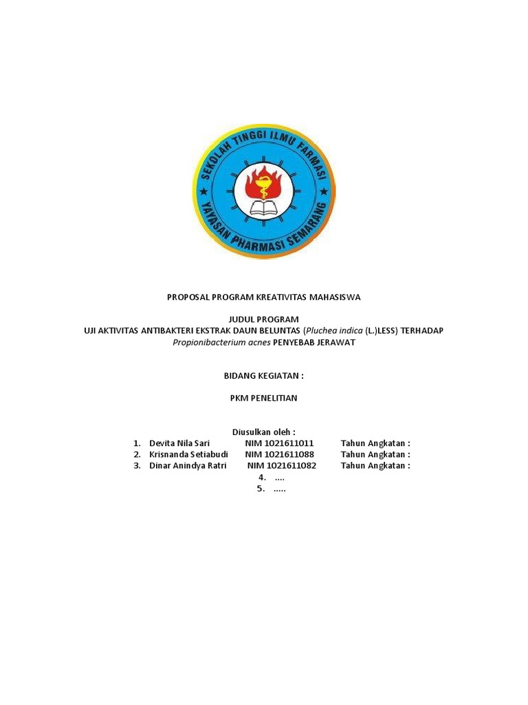 Proposal Program Kreativitas  Mahasiswa Proposal Program Kreativitas  Mahasiswa