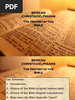 Berean Christadelphians The History of The Bible