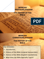 Berean Christadelphians The History of The Bible