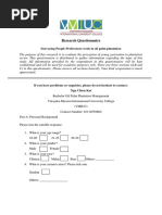 Oil Palm Plantation Management Questionaire (Degree)