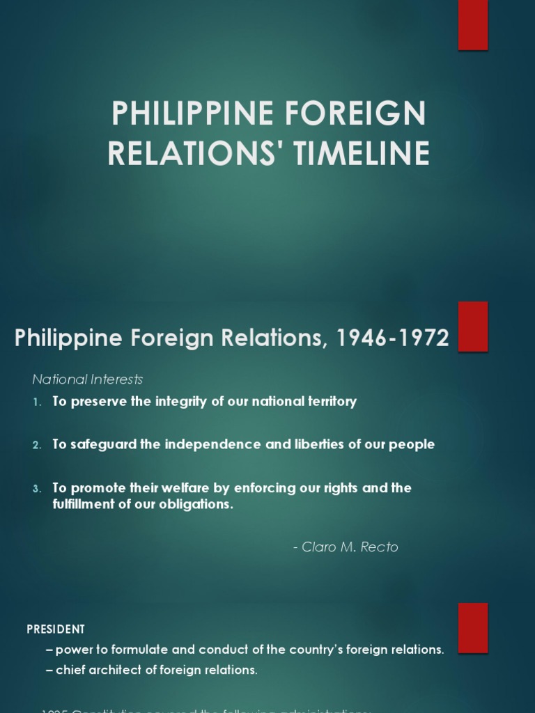Philippine Foreign Relations' Timeline PDF Foreign Policy Of The