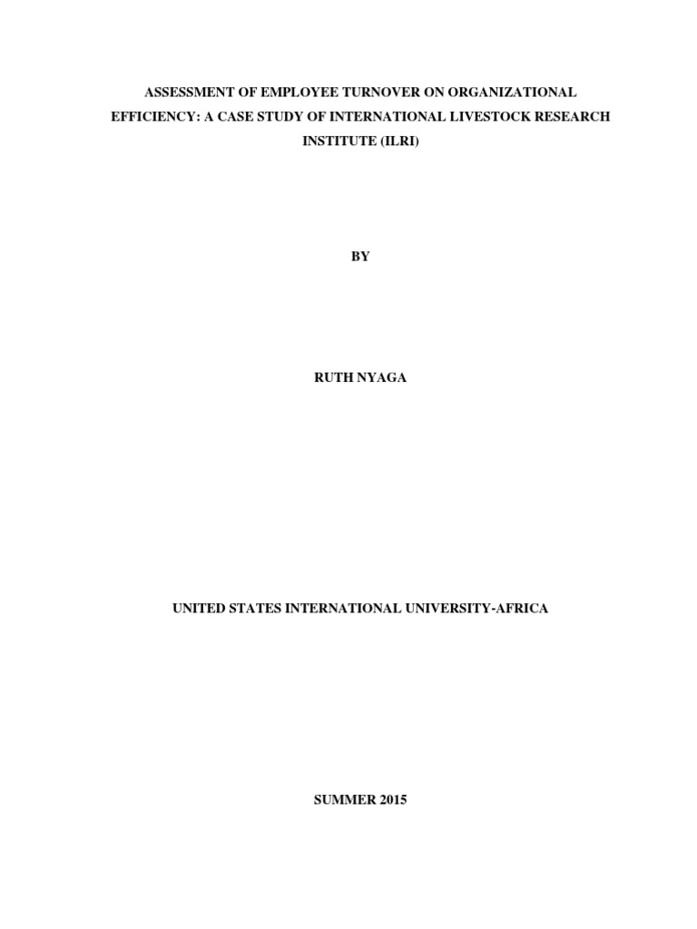 Employee Turnover On Organizational Efficiency A Case Study of ...
