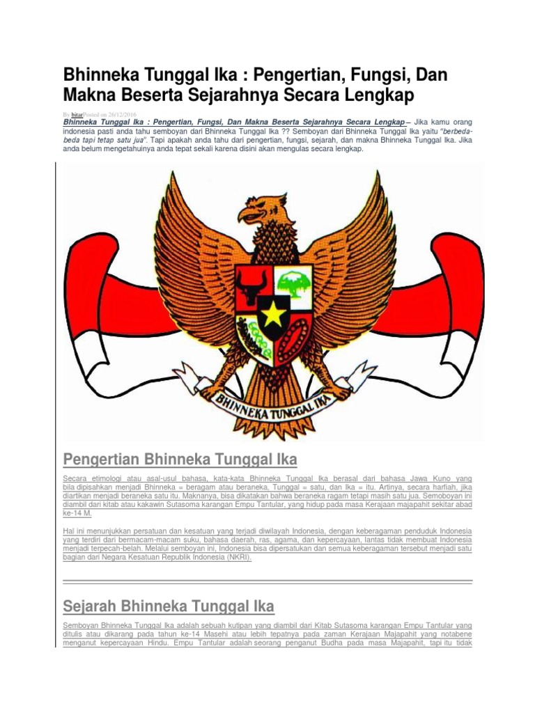 Bhineka Tunggal Ika Adalah