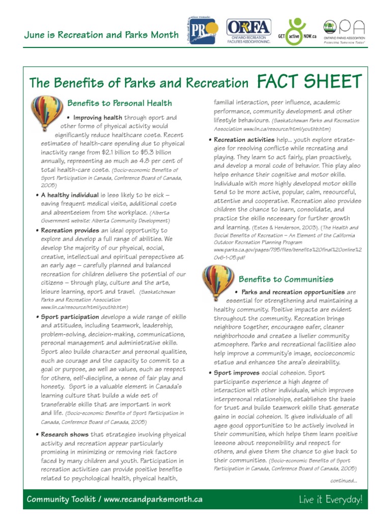 Health, Community, and Economic Benefits of Recreation | PDF | Obesity ...