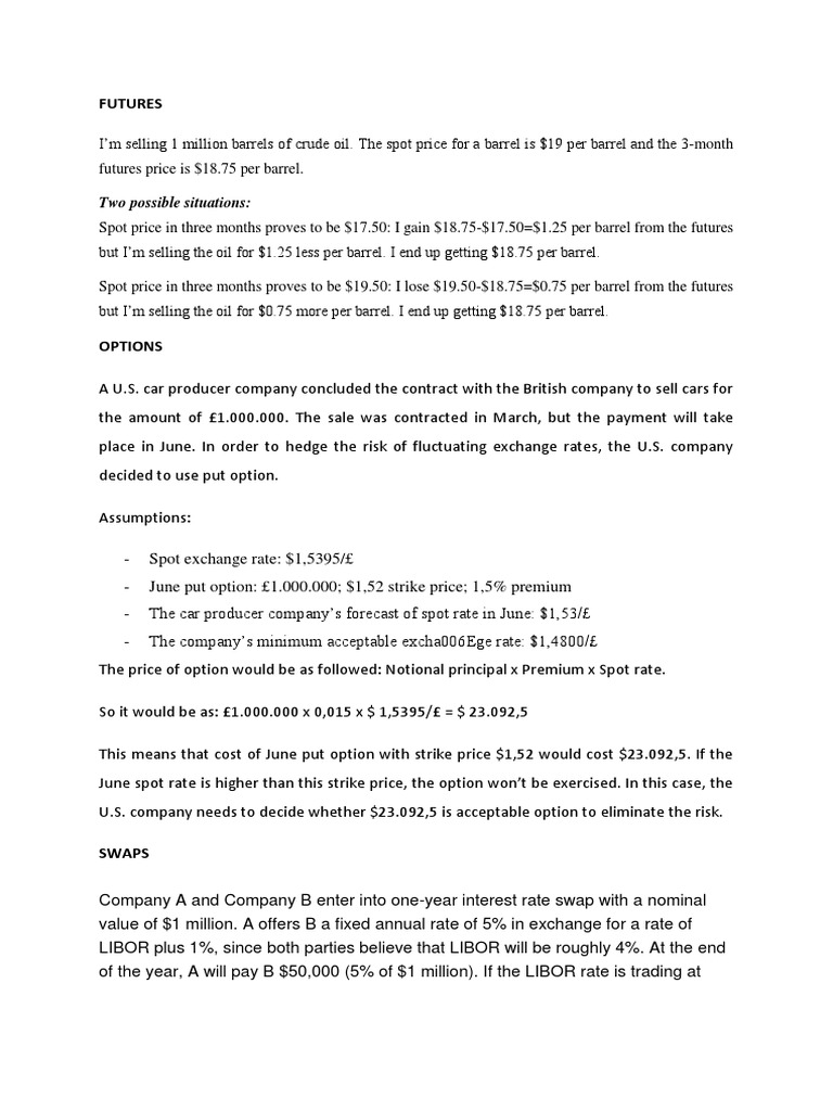 Futures, Options, Swaps, and Forwards Explained | PDF | Option (Finance ...