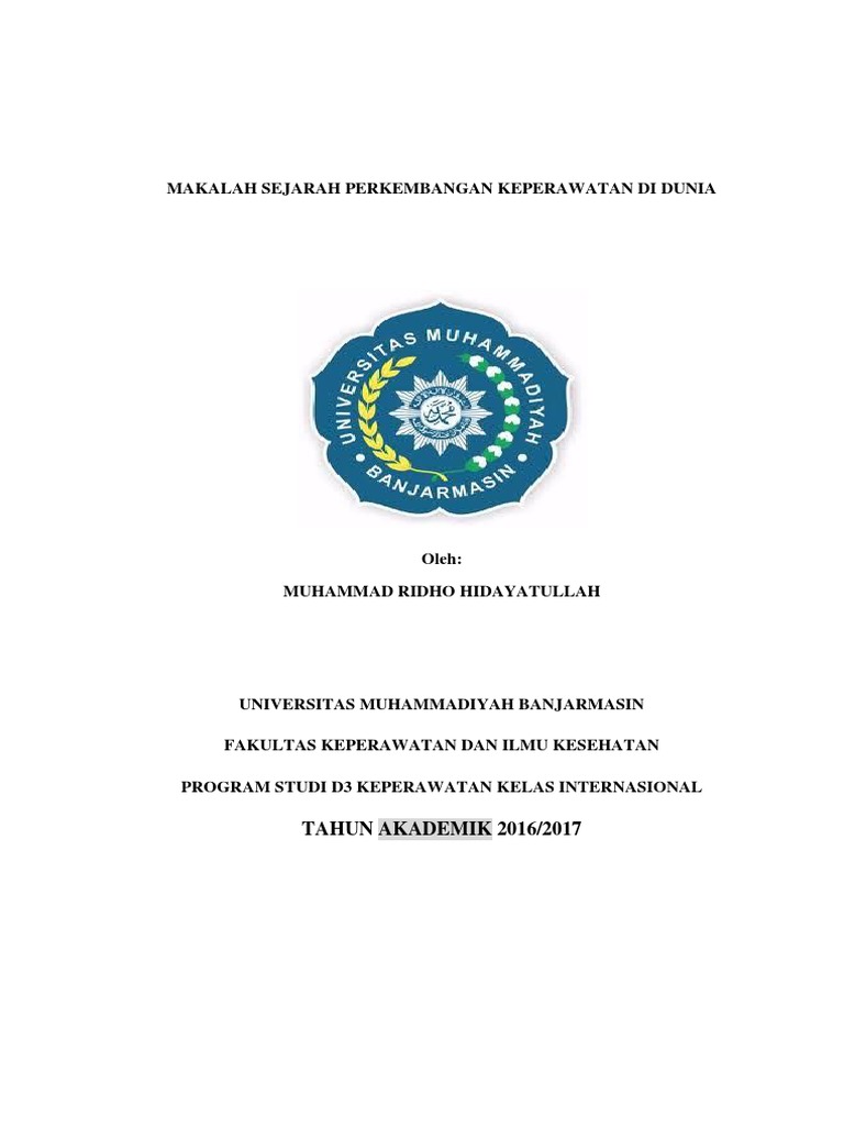 Makalah Sejarah Perkembangan Keperawatan Di Dunia