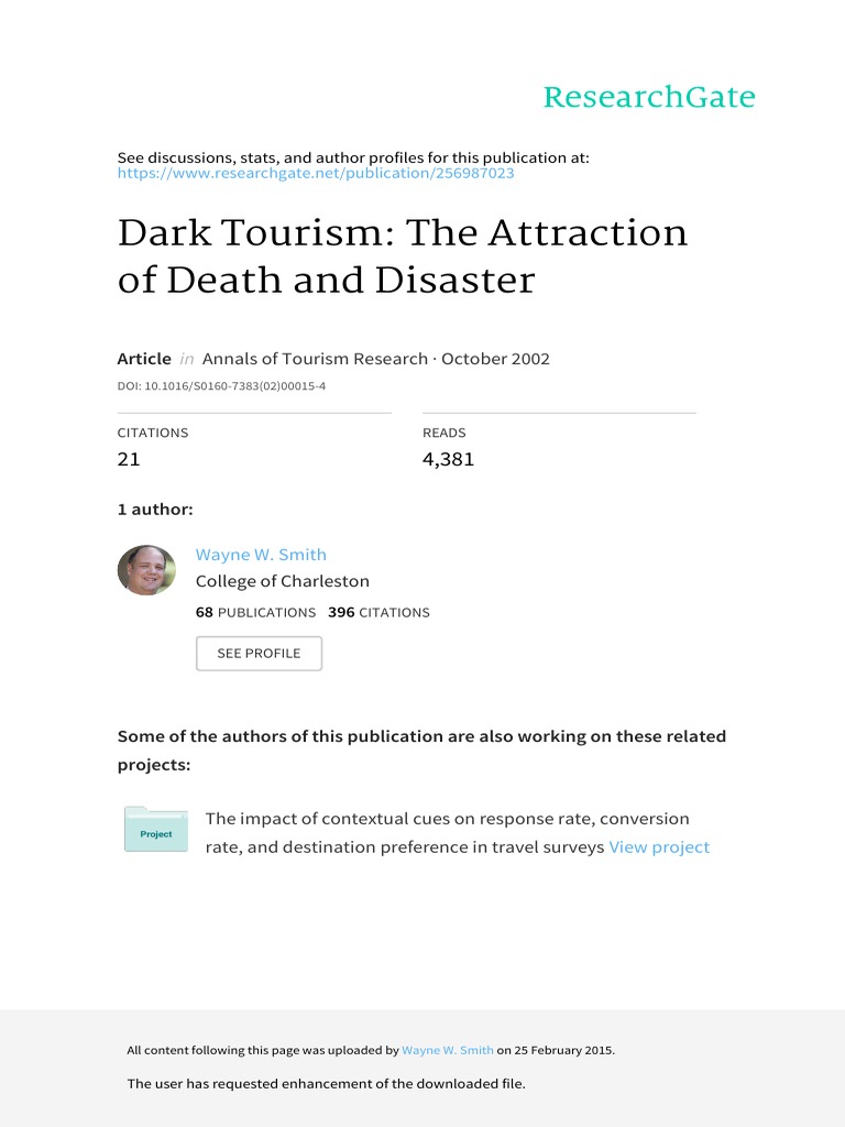Dark Tourism: Death and Disaster Insights | PDF | Tourism | The Holocaust