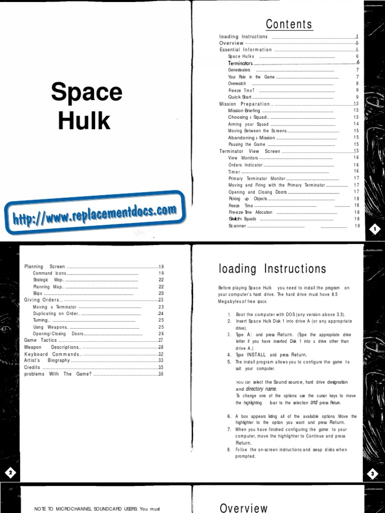 Space Hulk Contents