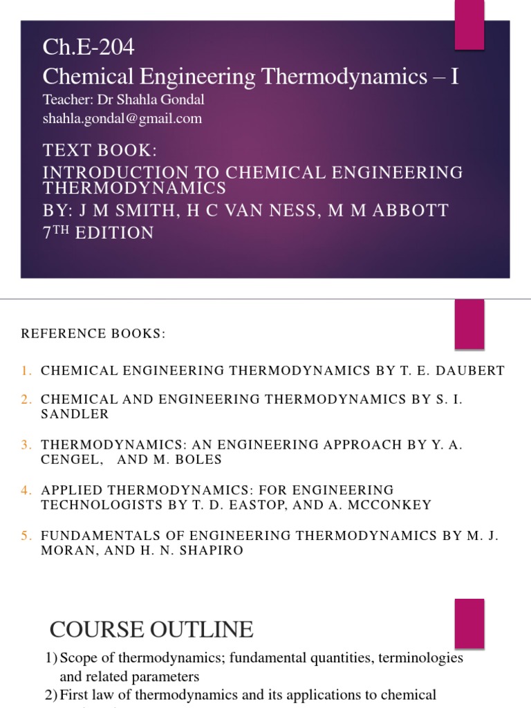 Chemical Engineering Thermodynamics I | PDF | Laws Of Thermodynamics ...