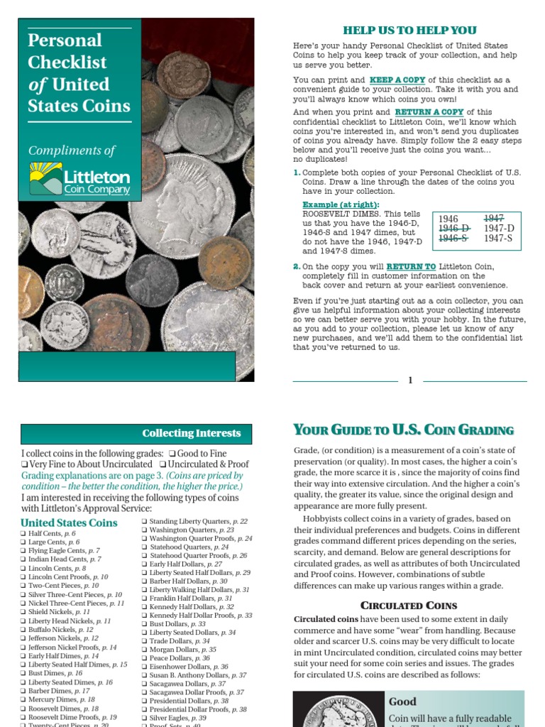 US Coins Checklist Nickel (United States Coin) United States Dollar