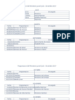 Programacion Del Ministerio Juvenil de Placer Bonito Julio - Diciembre 2017 2