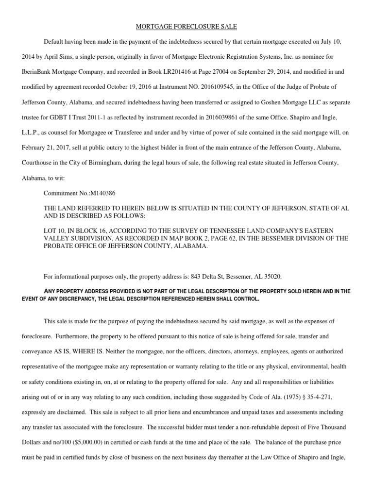 Ny Property Address Provided Is Not Part of The Legal Description of