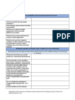 Assessing The Credibility of The Systematic Review Process