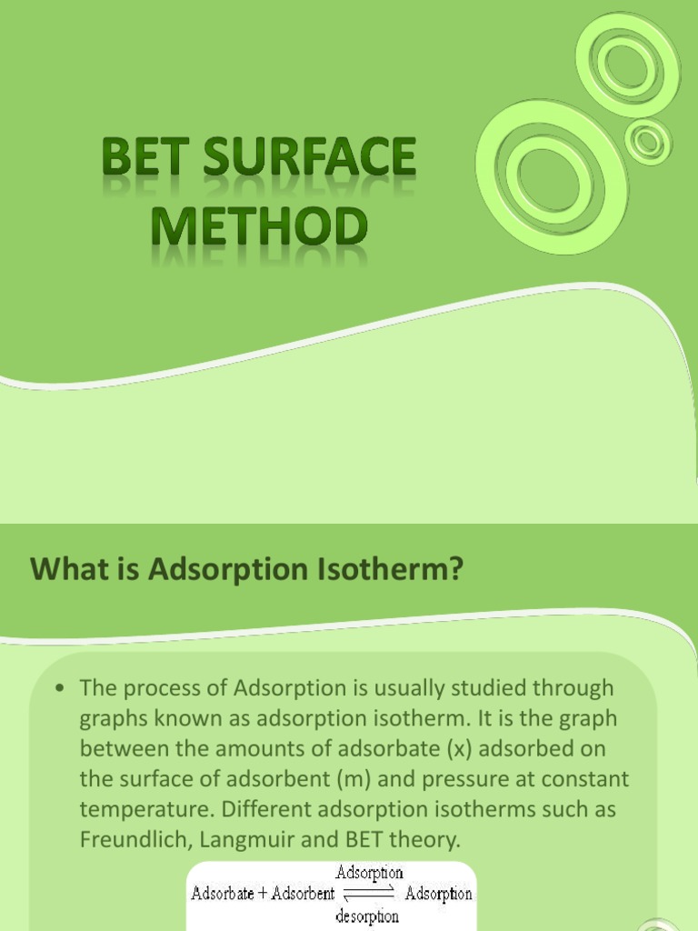 Bet Method | Adsorption | Physical Chemistry