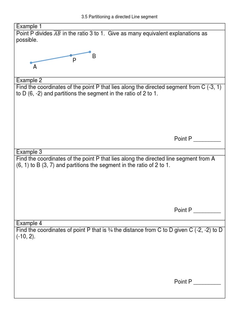 partitioning a line segment common core geometry homework answers