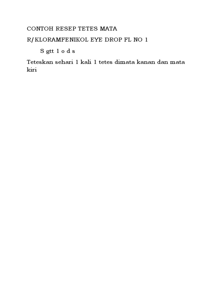 Contoh Resep Tetes Mata