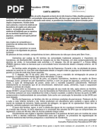 Carta Aberta da Assembleia CPP Regional MG e ES