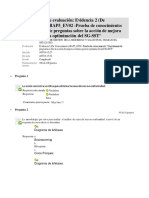 Evaluacindeconocimientocuestionariodepreguntassobrelaaccindemejoracontinuaparalaoptimizacindelsg SST 160704203837