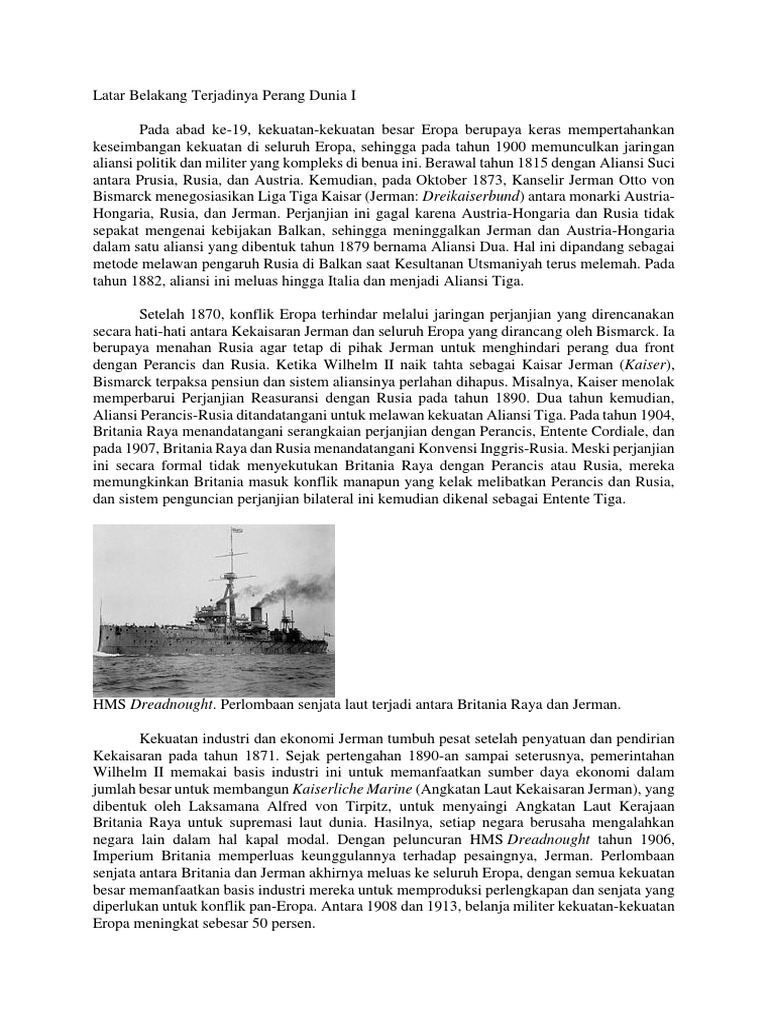 Latar Belakang Terjadinya Perang Dunia I PDF