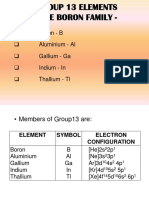 Group 13 The Boron Family