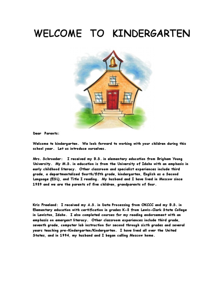 Welcome to Kindergarten Orientation, 2010[1] | Reading (Process