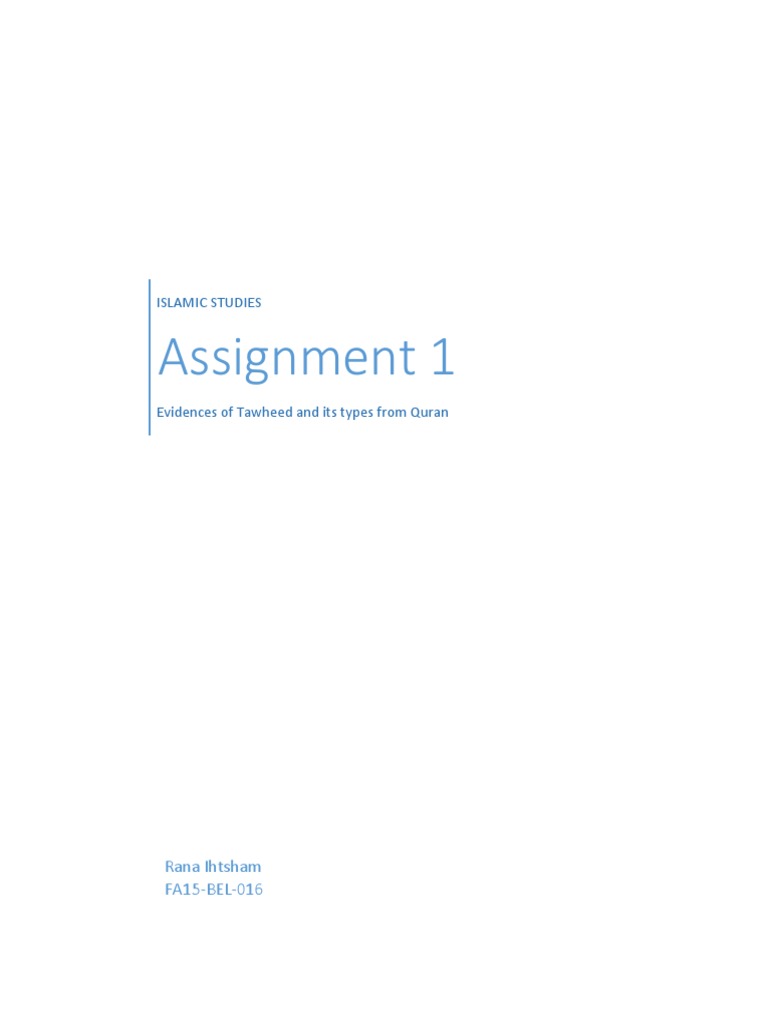 Proof Of Tawheed And Its Types From Quranic Ayats Pdf Tawhid Quran