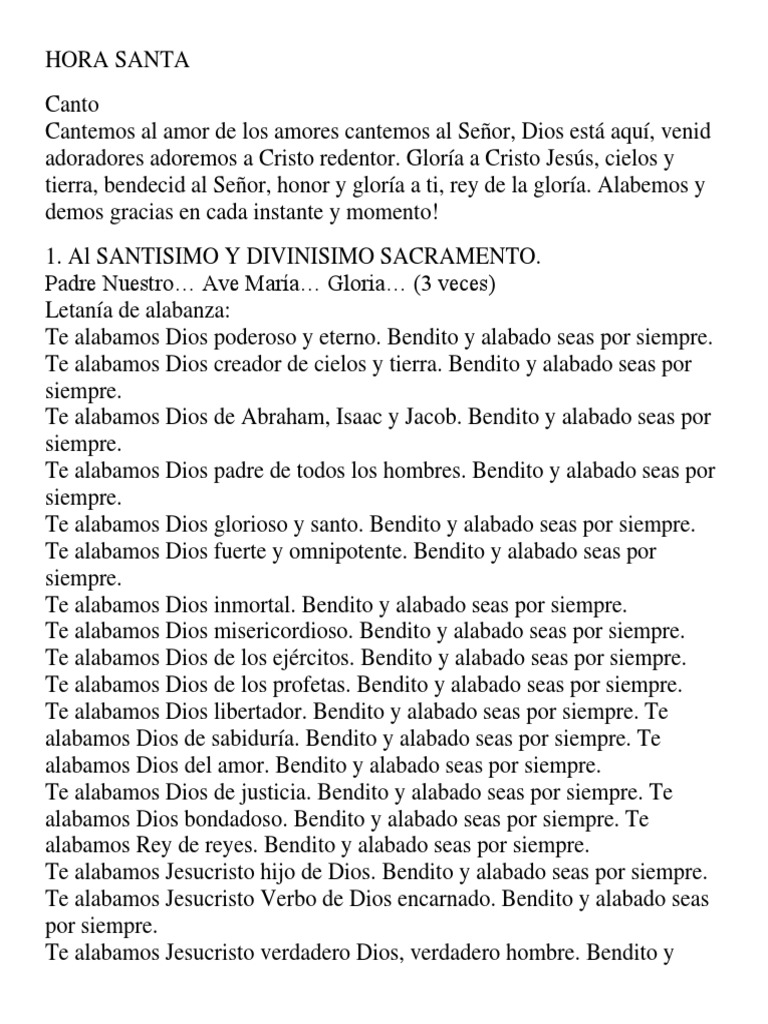 Oraciones para la Hora Santa | PDF | Cristo (título) | María, madre de ...