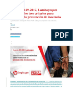 Casación 129-2017 Lambayeque Estos Son Los Tres Criterios para Examinar La Presunción de Inocencia