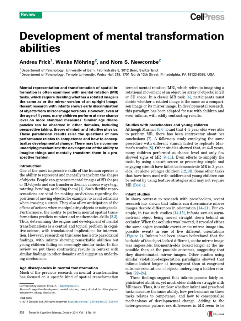 Child vs. Infant Spatial Abilities | PDF | Theory Of Mind | Mind