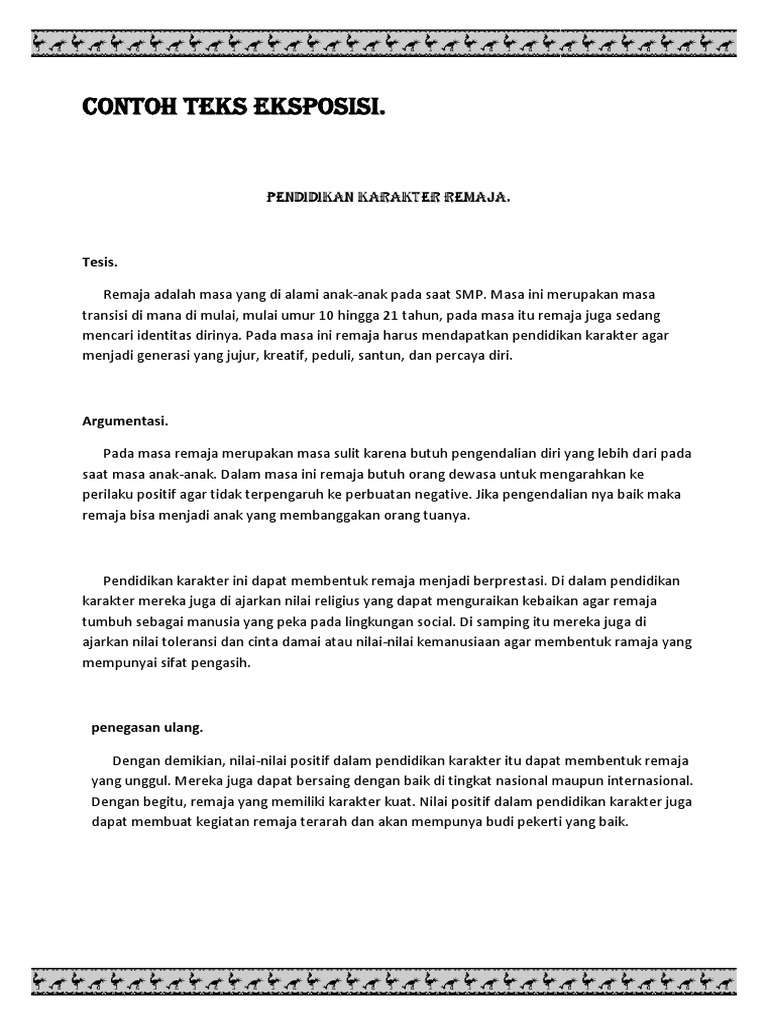 Contoh Teks Eksposisi