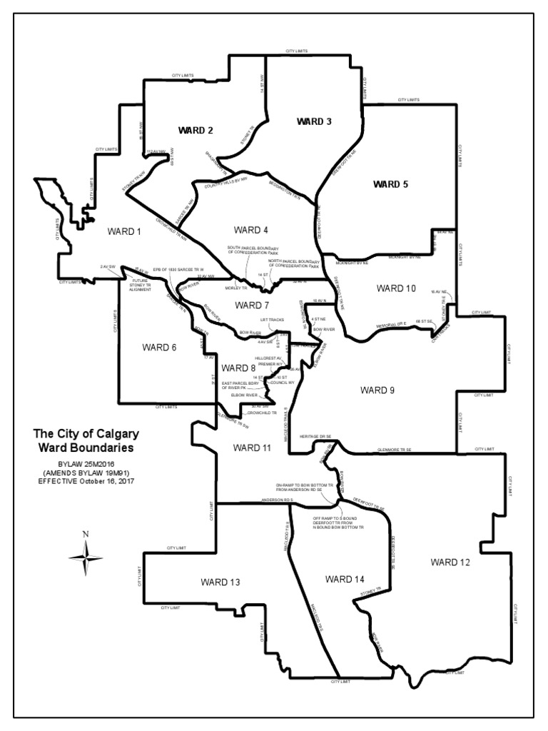 City of Calgary Ward Boundaries