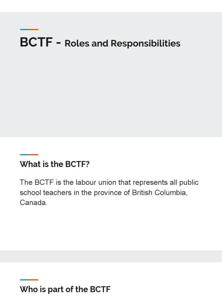 BCTF Roles and Responsibilities Overview | PDF | Government Information ...