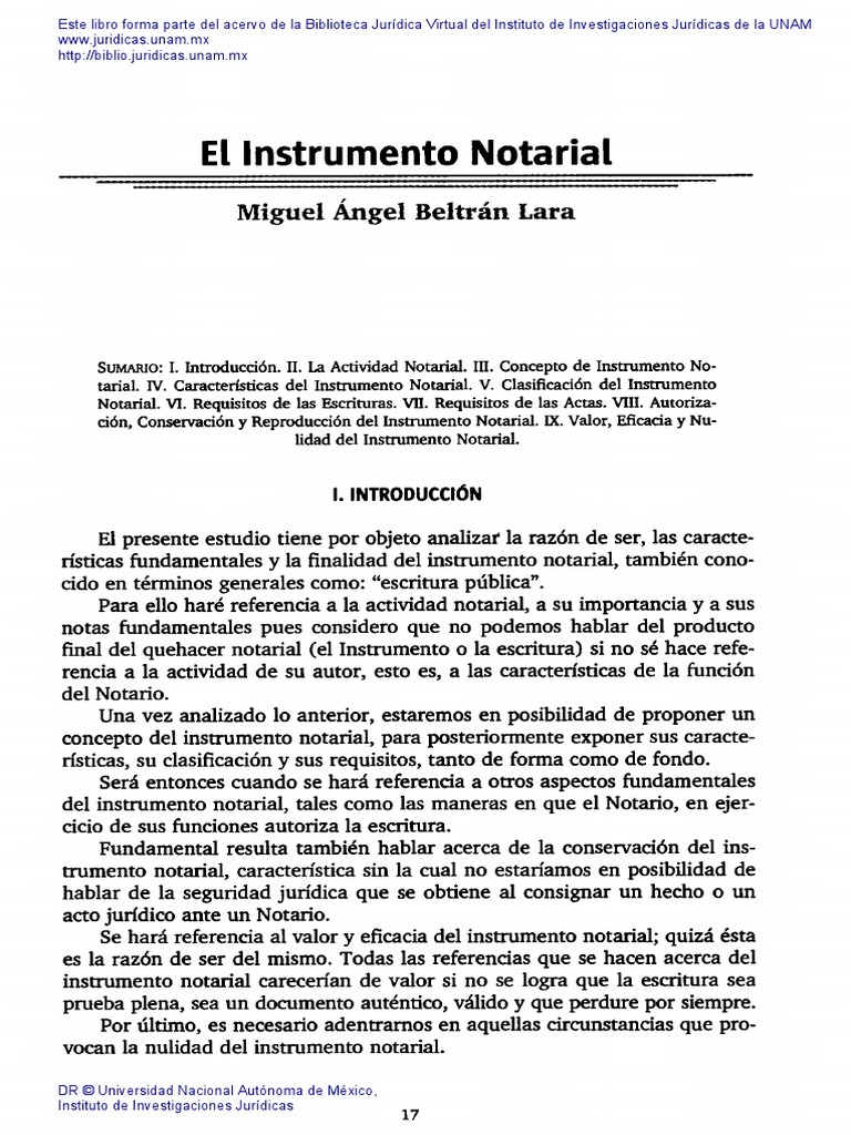 El Instrumento Notarial PDF Derecho Civil Law) Información del gobierno