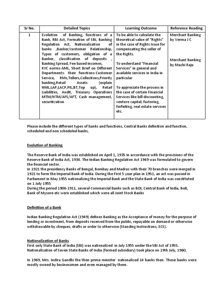 Symbi Banking Lecture Notes | PDF | Banks | Letter Of Credit