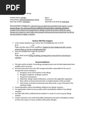section 504 plan 