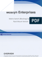 Mostyn Enterprises: Matrix Switch (Blocking) System Rack Mount Version