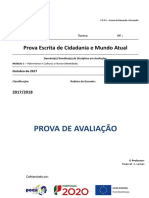 Prova - 1º Módulo - 3 de Outubro de 2017