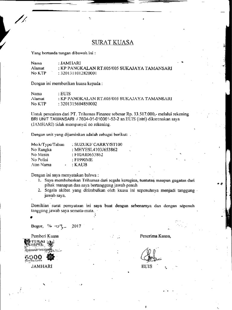 Contoh Surat Kuasa PDF | PDF