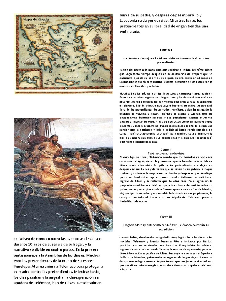 La Odisea De Homero Narra Las Aventuras De Odiseo Durante 10 Años De