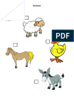 Horse 2. Lamb 3. Donkey 4. Duck: Worksheet Look and Write The Numbers