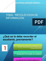 Tema: Recoleccion de Informacion: Universidad Privada Antenor Orrego