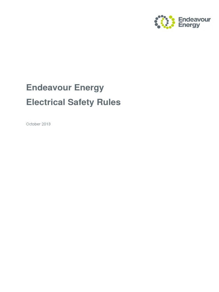 Endeavour Energy Electrical Safety Rules PDF High Voltage